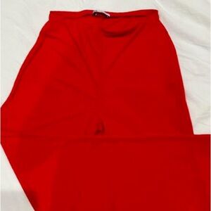 Zara Red Flowy Straight Leg Pants